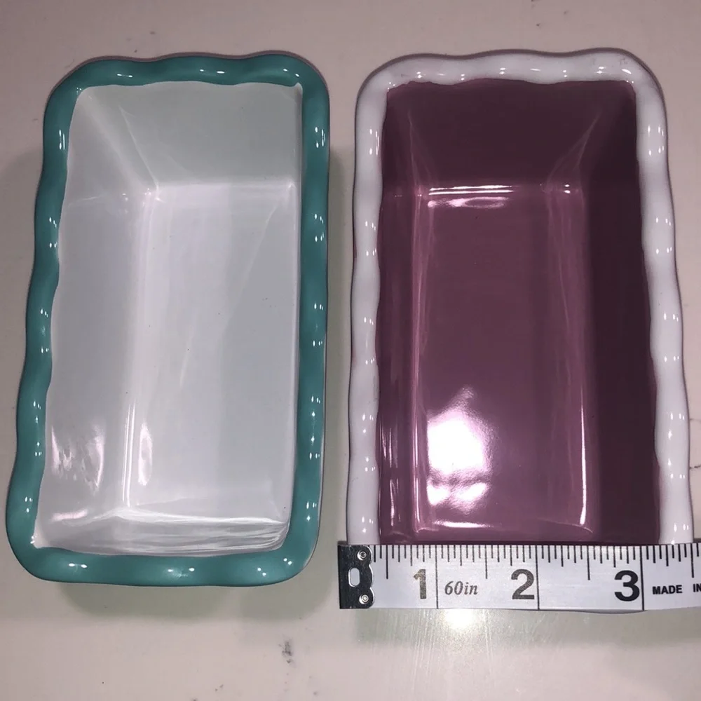 Peanuts Easter Mini Ceramic Loaf Pans NWT Set of 2